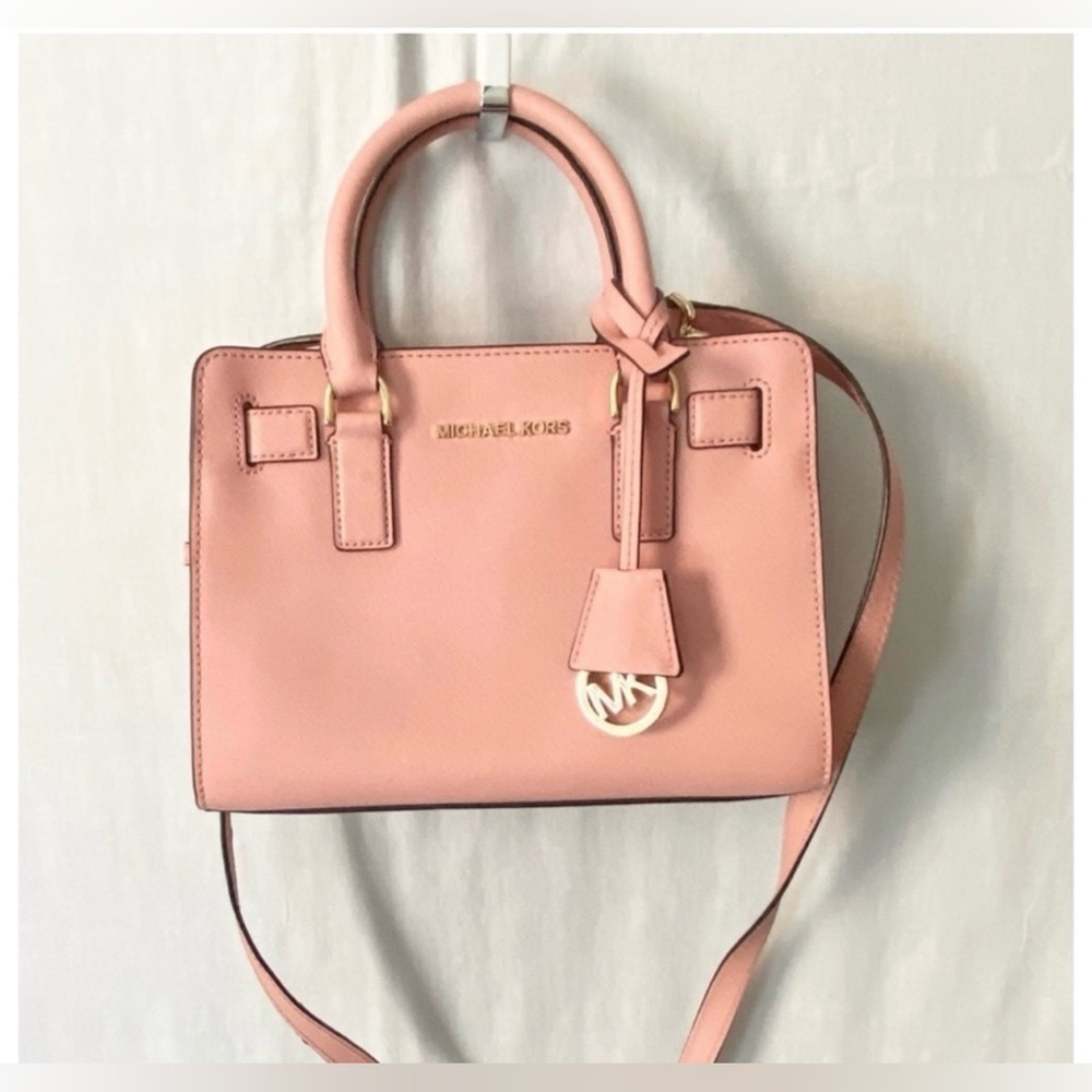 Michael Kors Dillon Pale Pink Leather Medium Saffiano Leather Satchel NWOT